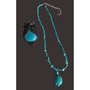 Lot of 2 Turquoise Pendant & Necklace